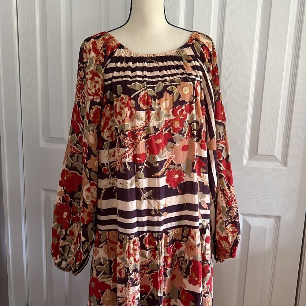 Anthropologie Mes Demoiselles Floral Striped Maxi Dress - Picture 4 of 12